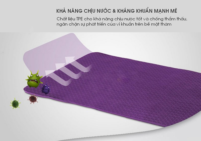 Thảm Yoga TPE Đúc 1 Lớp 6mm Chịu Lực Đàn Hồi