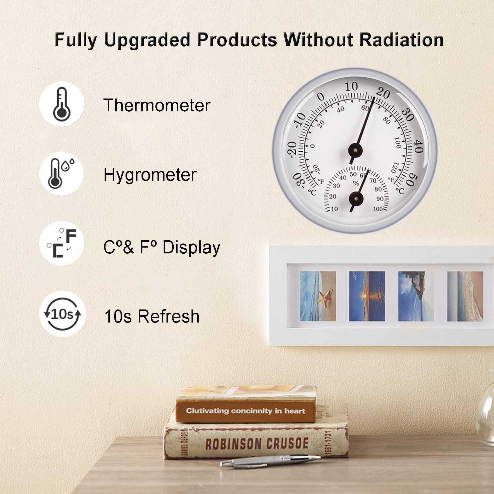 Thermo Hygrometer, Nhiệt kế Máy đo nhiệt kế tương tự, Nhiệt kế phòng và Máy đo độ ẩm không khí, cho tại nhà hoặc trong văn phòng, kiểm soát khí hậu trong nhà