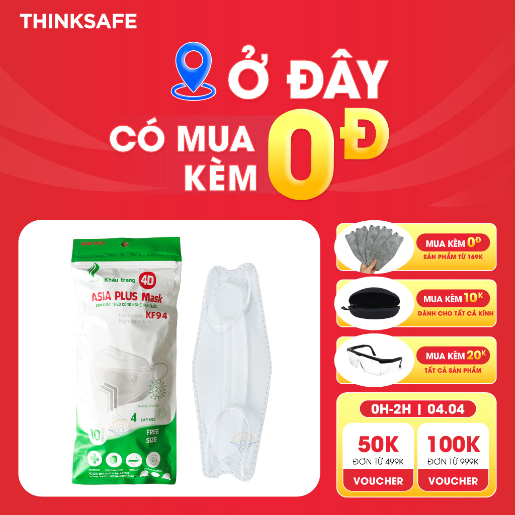 Khẩu trang KF94 Hàn Quốc Thinksafe sử dụng vải không dệt, đẹp, kháng khuẩn chống bụi hiệu quả thiết kế thời trang đẹp