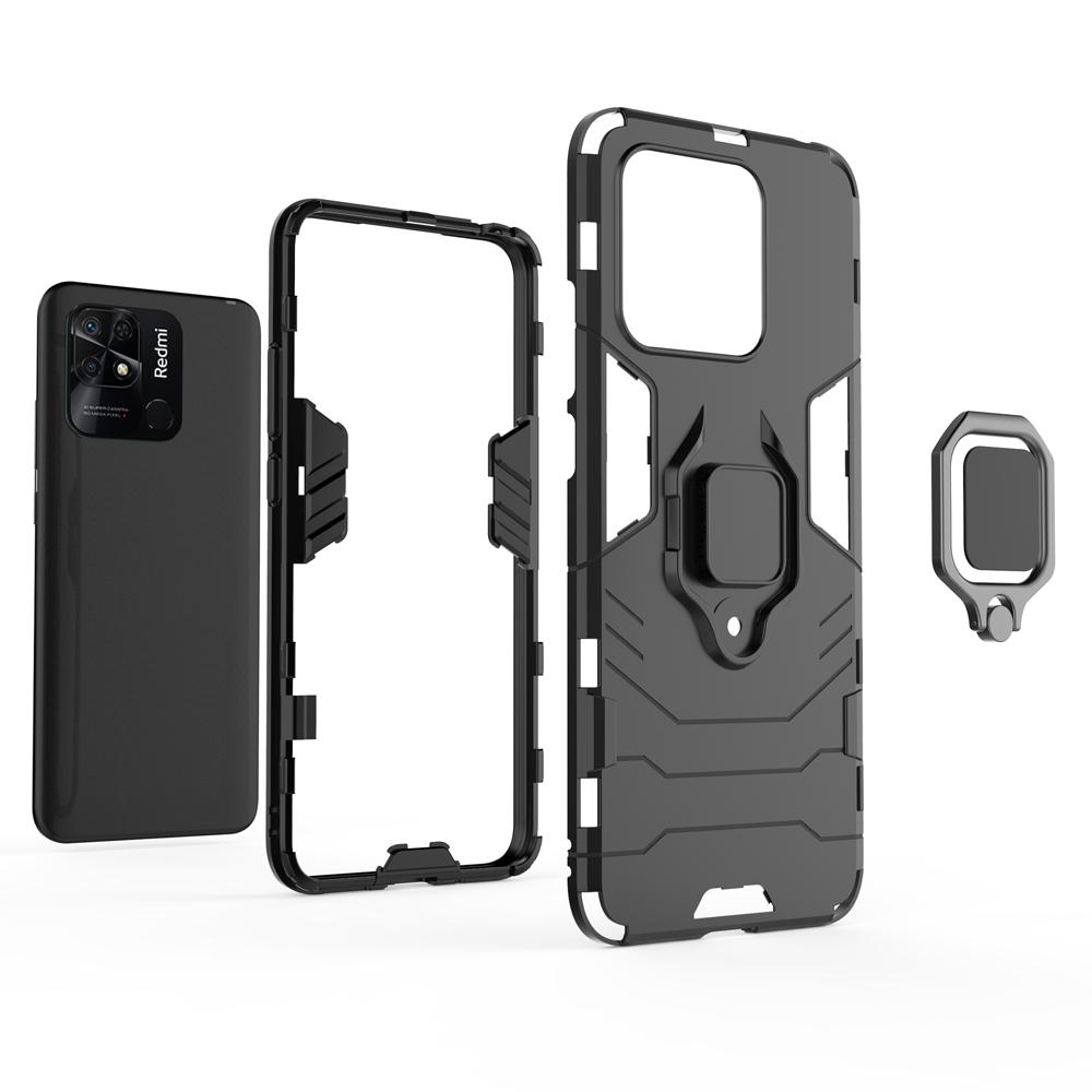 Ốp lưng dành cho Xiaomi Redmi 10C Poco C40 chống sốc iron man kèm nhẫn iring Bảo vệ camera và chống xem video tiện lợi