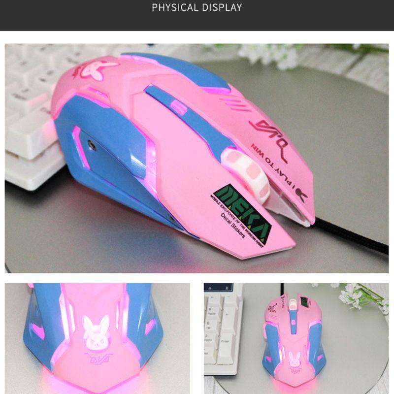 Chất Lượng Cao Cấp Hồng 6 Nút 3200DPI Có Thể Điều Chỉnh Game Thủ Có Dây Công Thái Quang Chuột Máy Tính Cổng USB Dành Cho Máy Tính Xách Tay Máy Tính Xách Tay