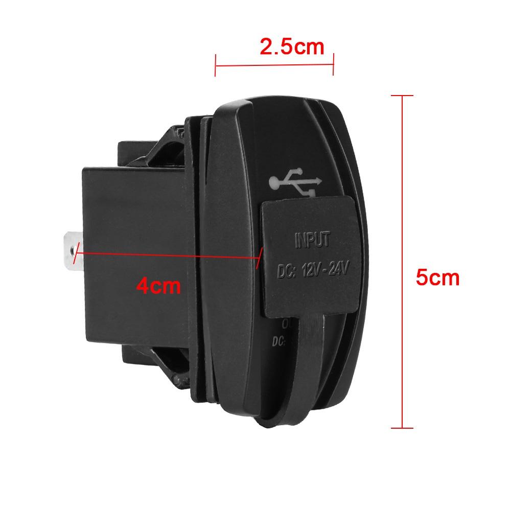 Tẩu sạc hai cổng USB 5V 3.1A chống nước chống bụi thông dụng cho xe hơi