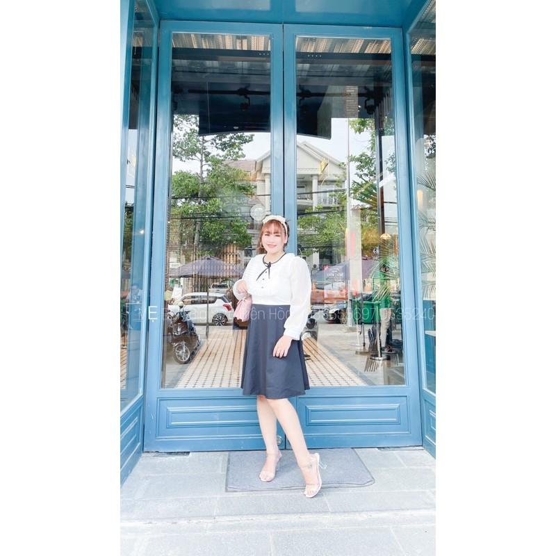 #BIGSIZE ĐẦM CỔ THÂN PHỐI BÈO