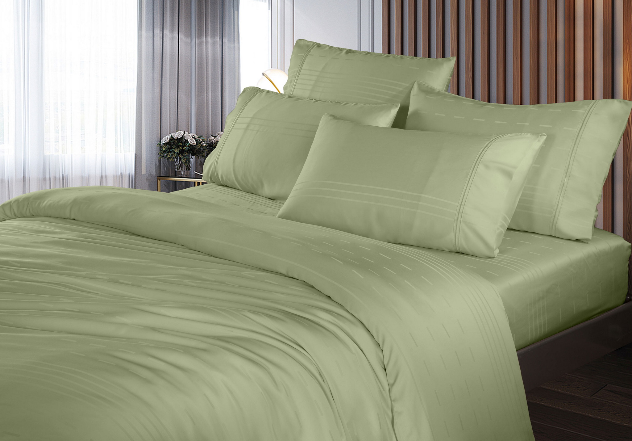 Bộ Ga và Vỏ Gối Akemi Tencel Modal Earnest Dua Belas, gồm 5 món