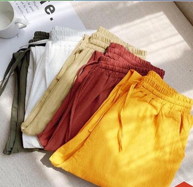Quần baggy đũi xước cạp chun