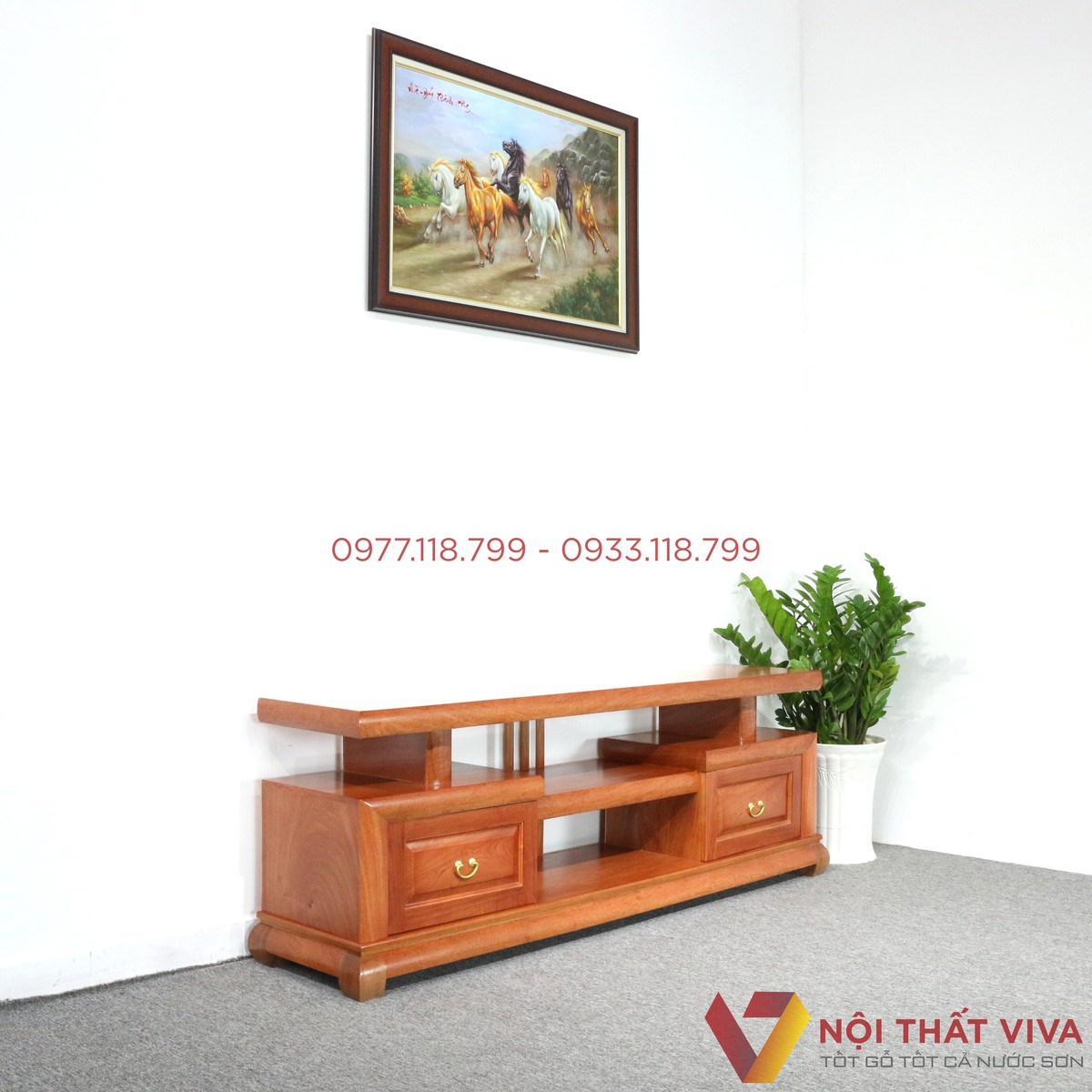 Kệ Tivi Gỗ Hương Đá 2 Tầng Đẹp Giá Rẻ
