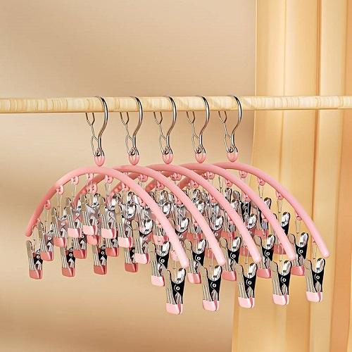 Móc Treo Đồ Lót Quần Áo, Bộ 10 Móc Kẹp Vớ Chống Trượt Có Móc Khóa Chống Trượt Siêu Tiện Ghim Đ - Hồng