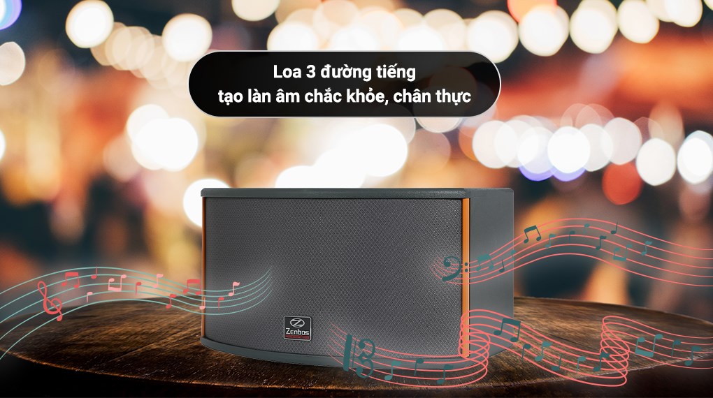 Loa Karaoke gia đình Zenbos CR5 300W/Loa Bass 20 cm, 3 đường tiếng(Hàng Chính Hãng)