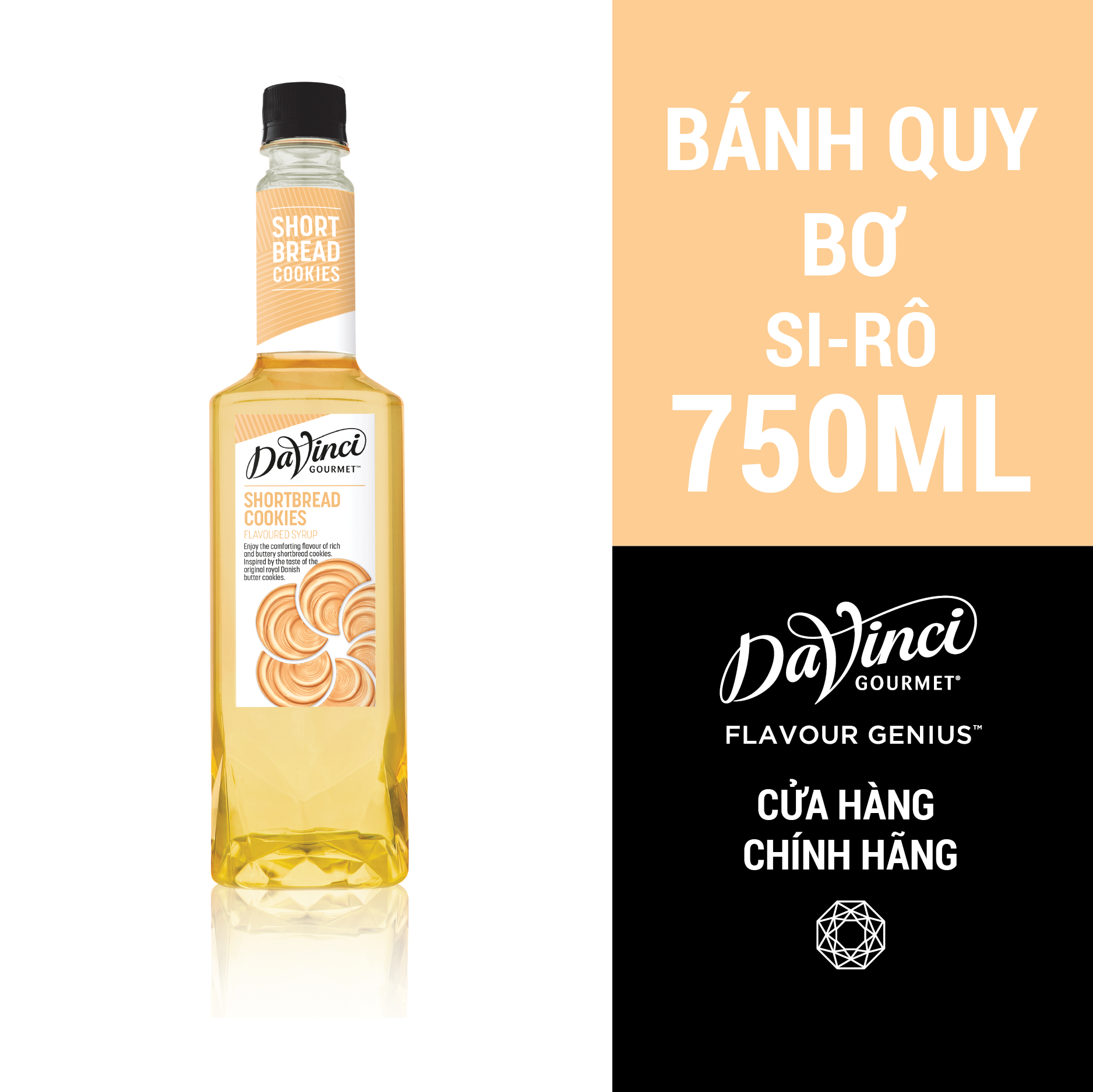 Siro hương Bánh Quy Bơ / Shortbread Cookies Syrup - DaVinci Gourmet (750 ml)