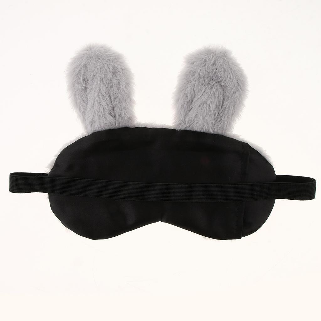 4xKids Adults Plush Bunny Rabbit Sleep Mask Eye Shade Cover Blindfold Gray