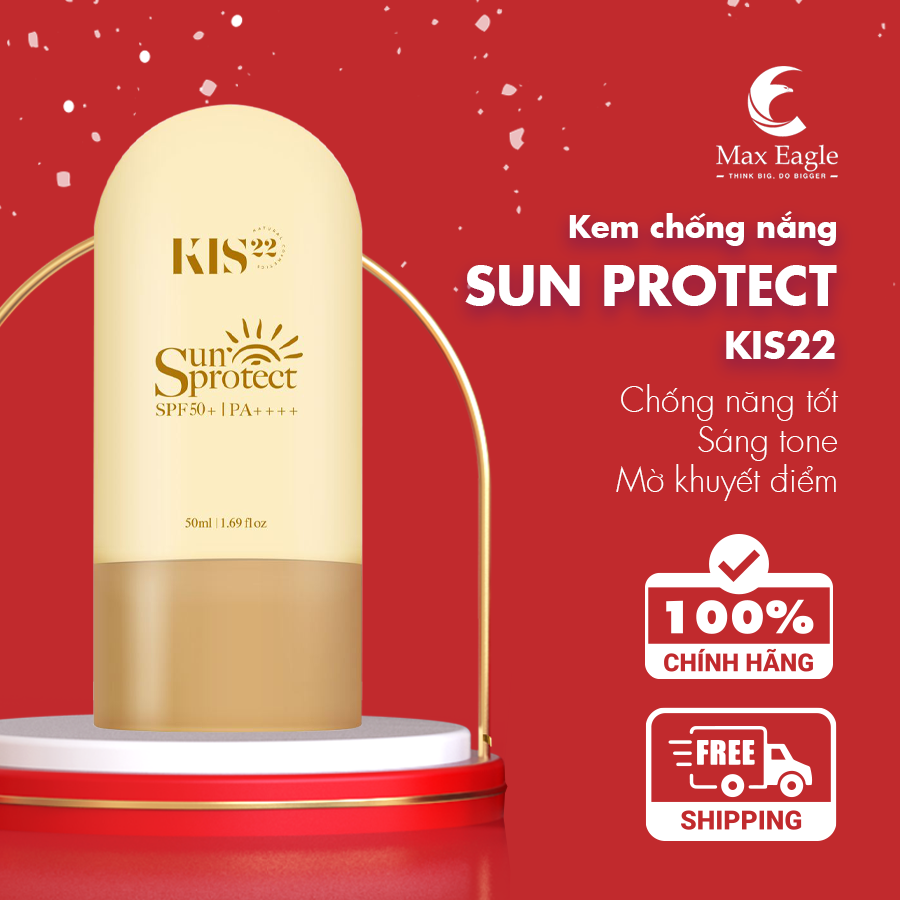 Kem Chống Nắng KIS 22 Sun Protect - Chống tia UV SPF 50+ PA ++++ Hàng Chính Hãng KIS22