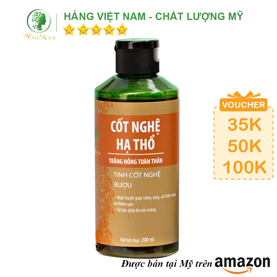 Cốt nghệ hạ thổ dưỡng trắng body, sạch thâm rạn, thơm tho body sau sinh Wonmom 200ml