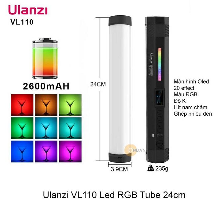 Đèn led Tube Ulanzi VL110 RGB hàng chính hãng