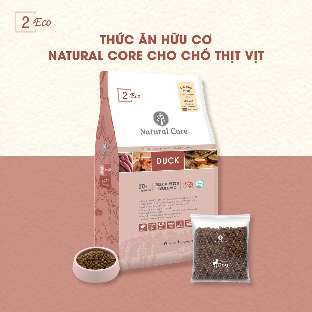 Natural Core 2 Eco Duck | Thức Ăn Cho CHÓ (THỊT VỊT)- [Hạt Khô Hữu Cơ