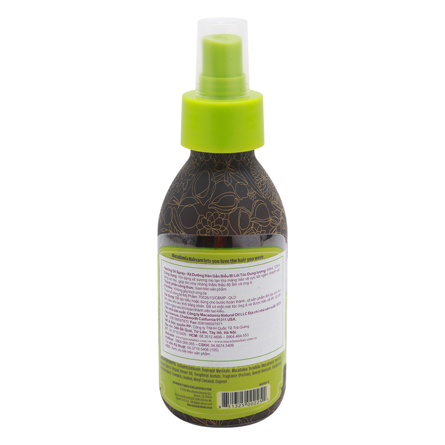 Xịt Dưỡng Hàn Gắn Tóc Macadamia -Healing Oil Spray (125ml)