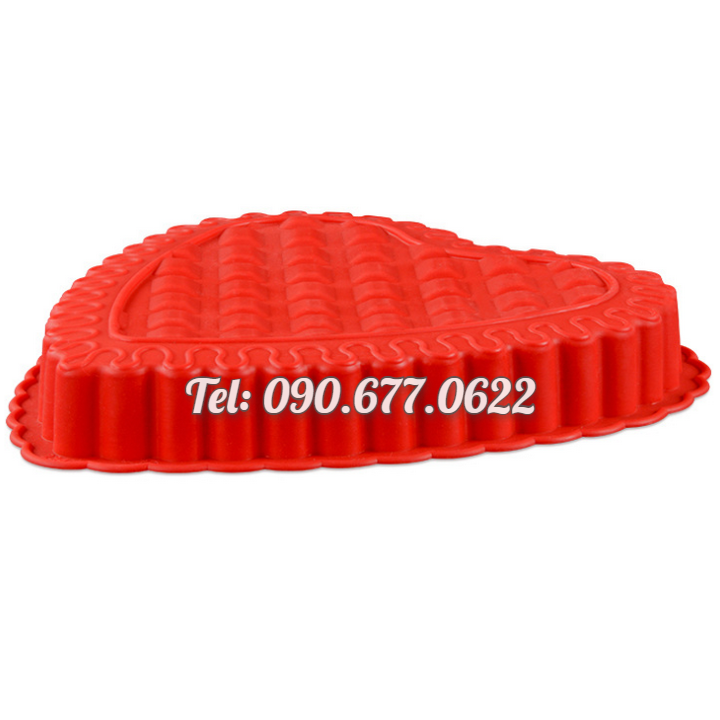 Khuôn silicone làm bánh, rau câu hình trái tim đan xen – Loại 24 cm – Mã số 1105
