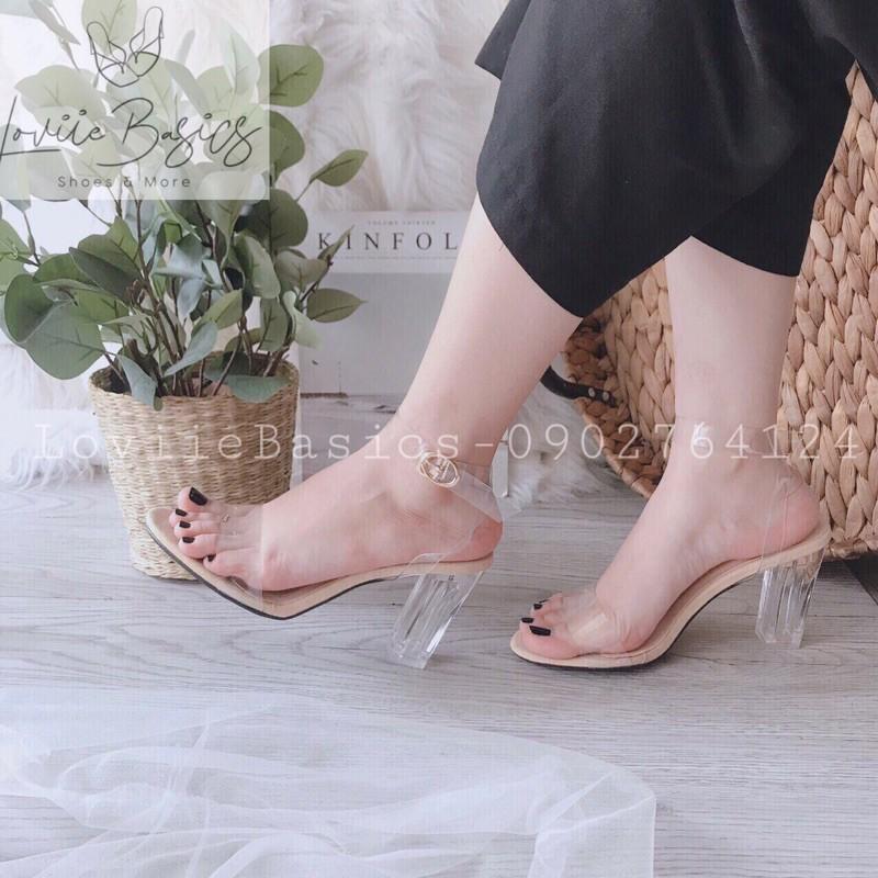 SANDAL NỮ CAO GÓT Quai Trong - SANDAL CAO GÓT 7 PHÂN - GIÀY SANDAL GÓT TRONG - MET SHOP