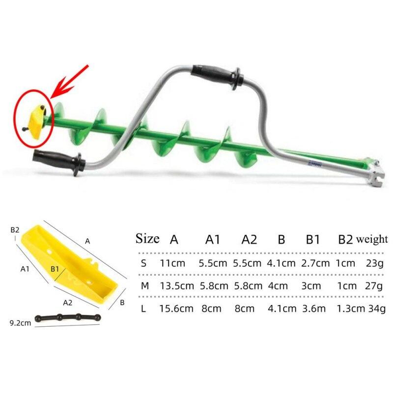 Winter Ice Fishing Essential Tools Hand Spiral Drilling Ice Drill Power Head Cover Protect Ice Fishing Punches Hole Drill Blade