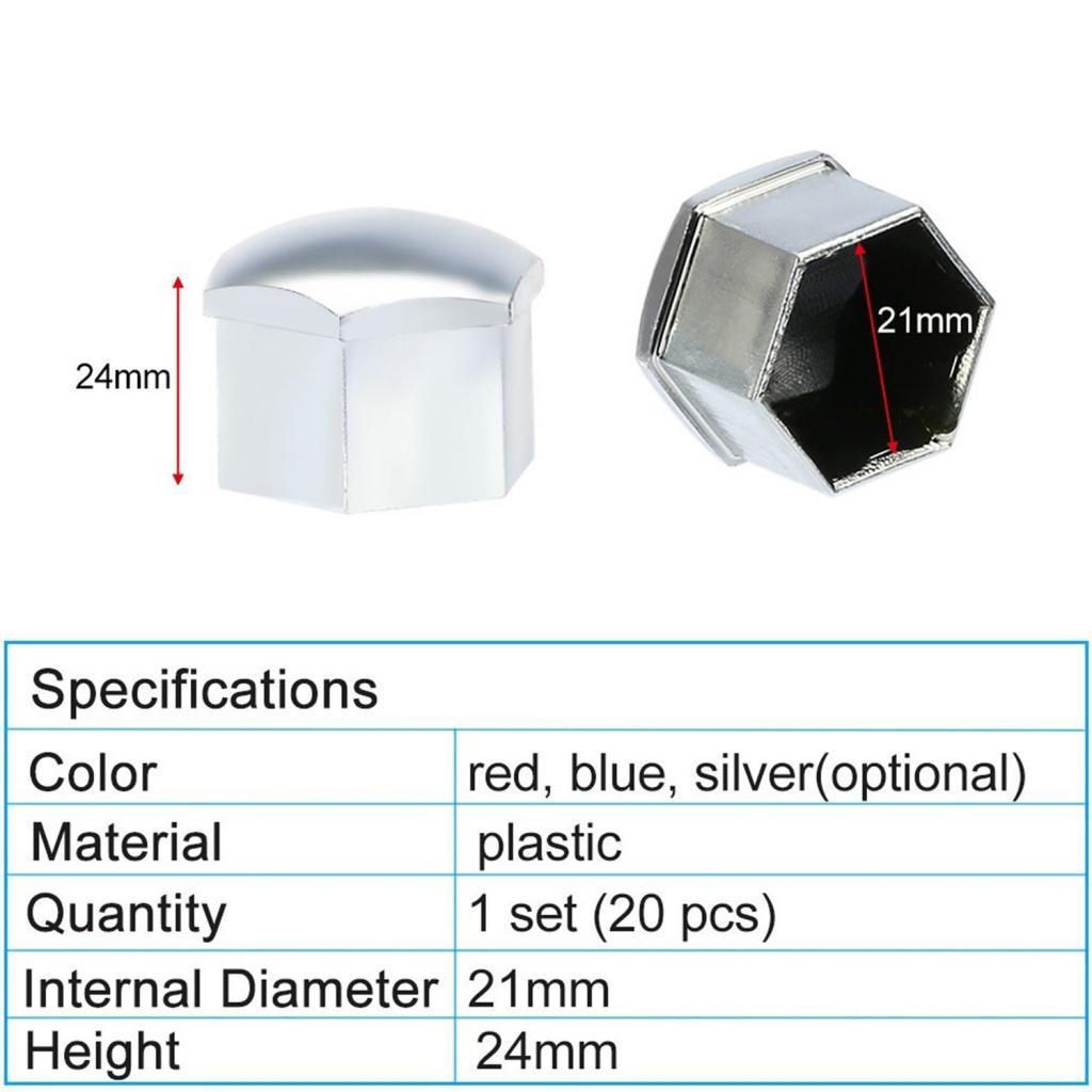 3X 20 Pieces Deep Wheel Lug  Center Cover Tyre Screw Protector Decor