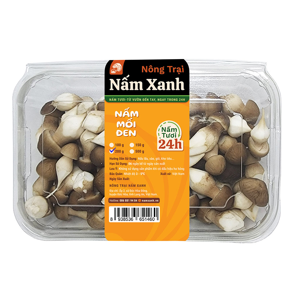 Nấm Mối Đen Tươi 200gr - Nông Trại Nấm Xanh