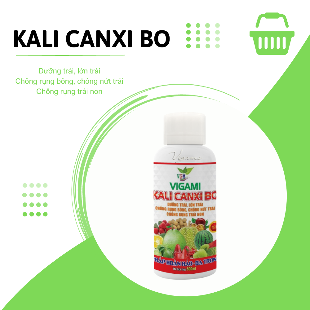 Phân bón Vigami Kali Canxi Bo 500ml - chuyên rau màu, cây ăn quả