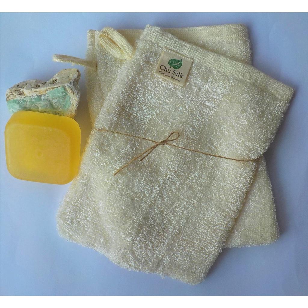 Khăn mặt tơ tằm_ Nest_Silk_Towel EU (lồng tay vào rửa)