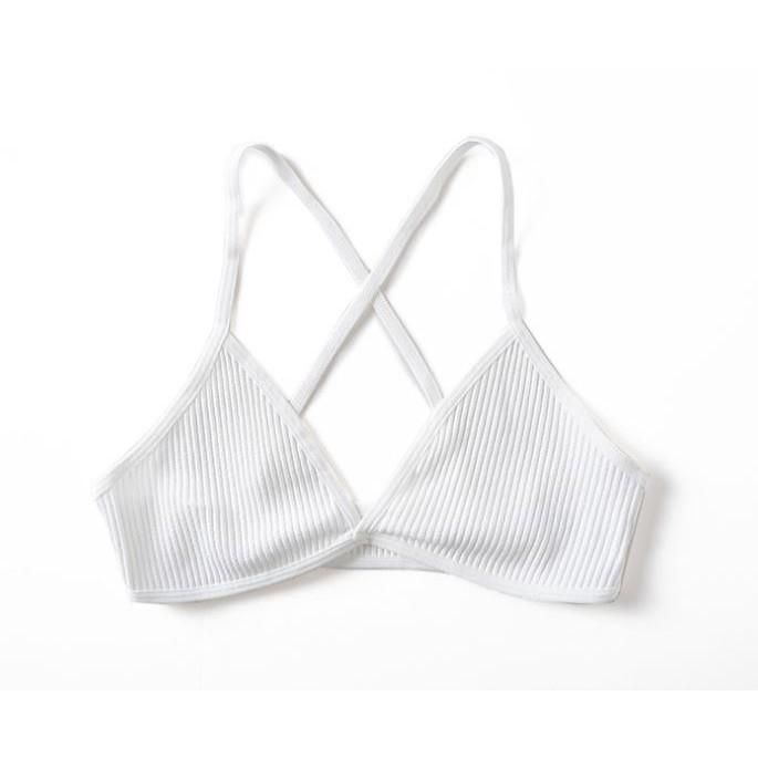 Áo Bralette Cotton Siêu Mỏng Dây Chéo Không Móc, Áo Lót Không Gọng Không Đệm Mềm Mịn Tự Nhiên Cá Tính B246