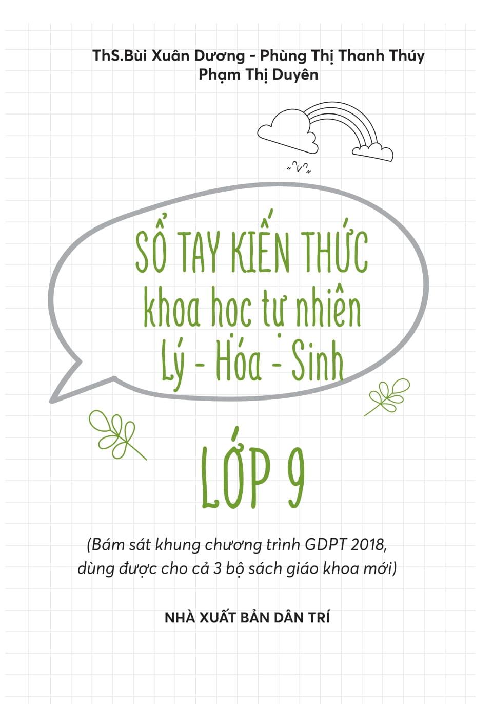 Sách - Sổ Tay Kiến Thức Khoa Học Tự Nhiên Lý-Hóa-Sinh Lớp 9