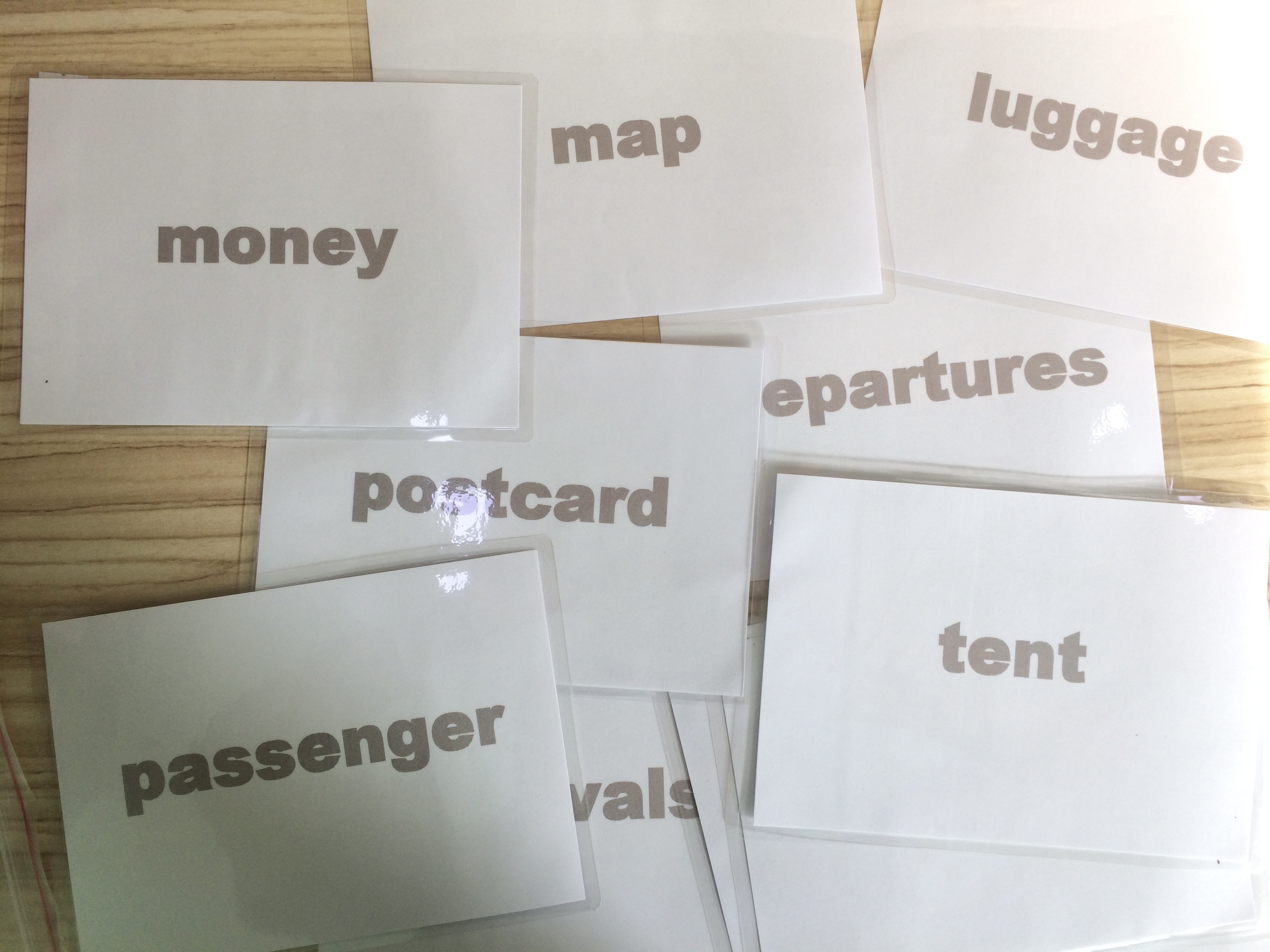 Traveling Flashcards - Thẻ học tiếng Anh chủ đề Du lịch - 12 cards: arrivals, departures, luggage, map, money, passenger