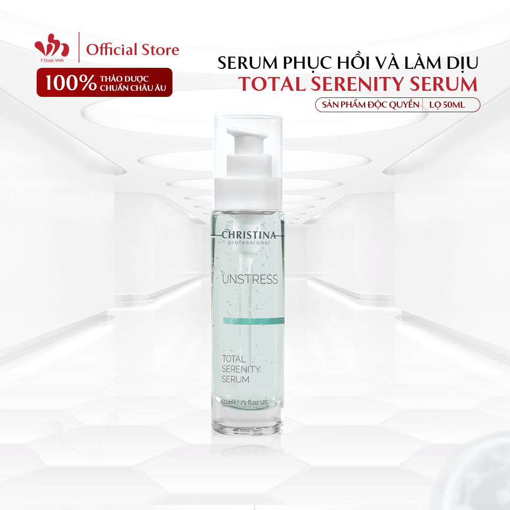 Huyết Thanh Phục Hồi Da Tức Thì Unstress Total Serenity Serum CHRISTINA Giúp Làm Dịu, Giảm Kính Ứng Da 50ml