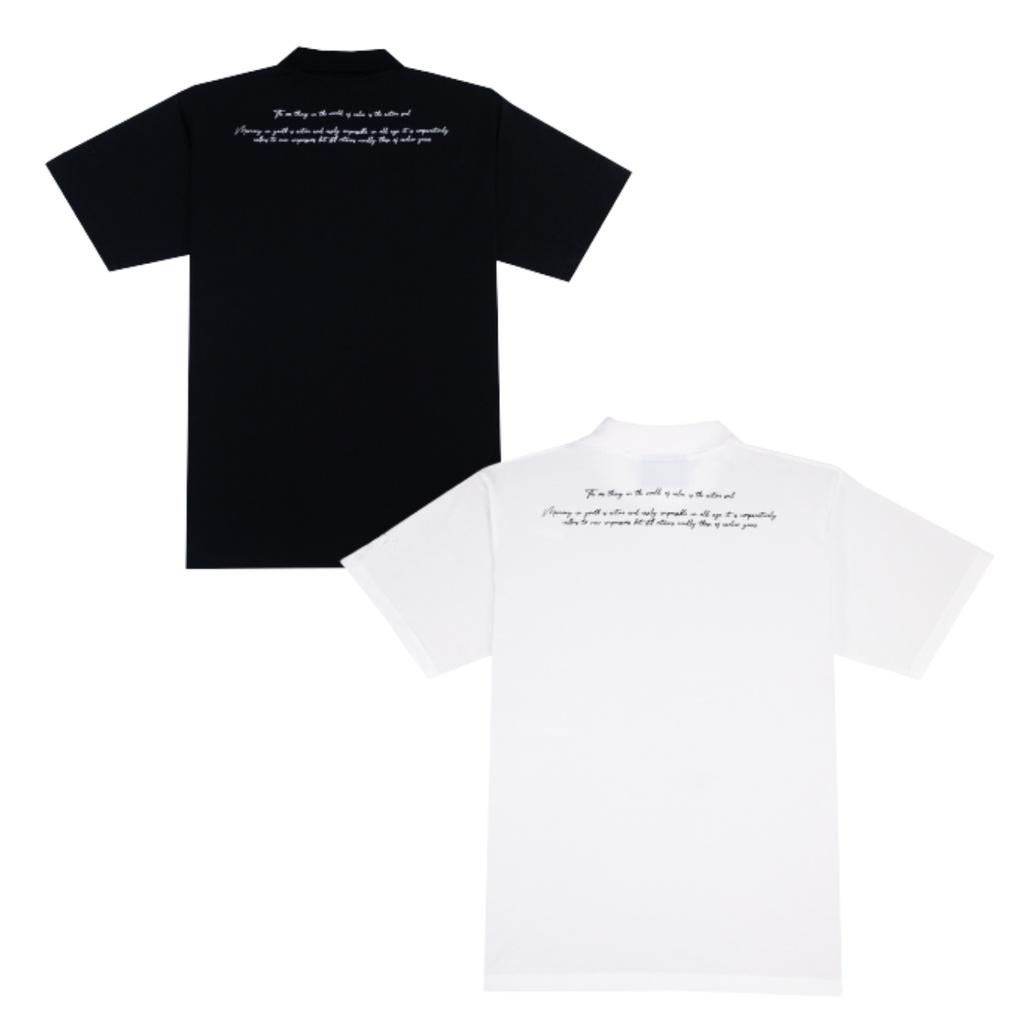 Áo thun Polo Signature Basic unisex nam nữ from rộng, tay lỡ, cổ tròn màu đen, trắng.