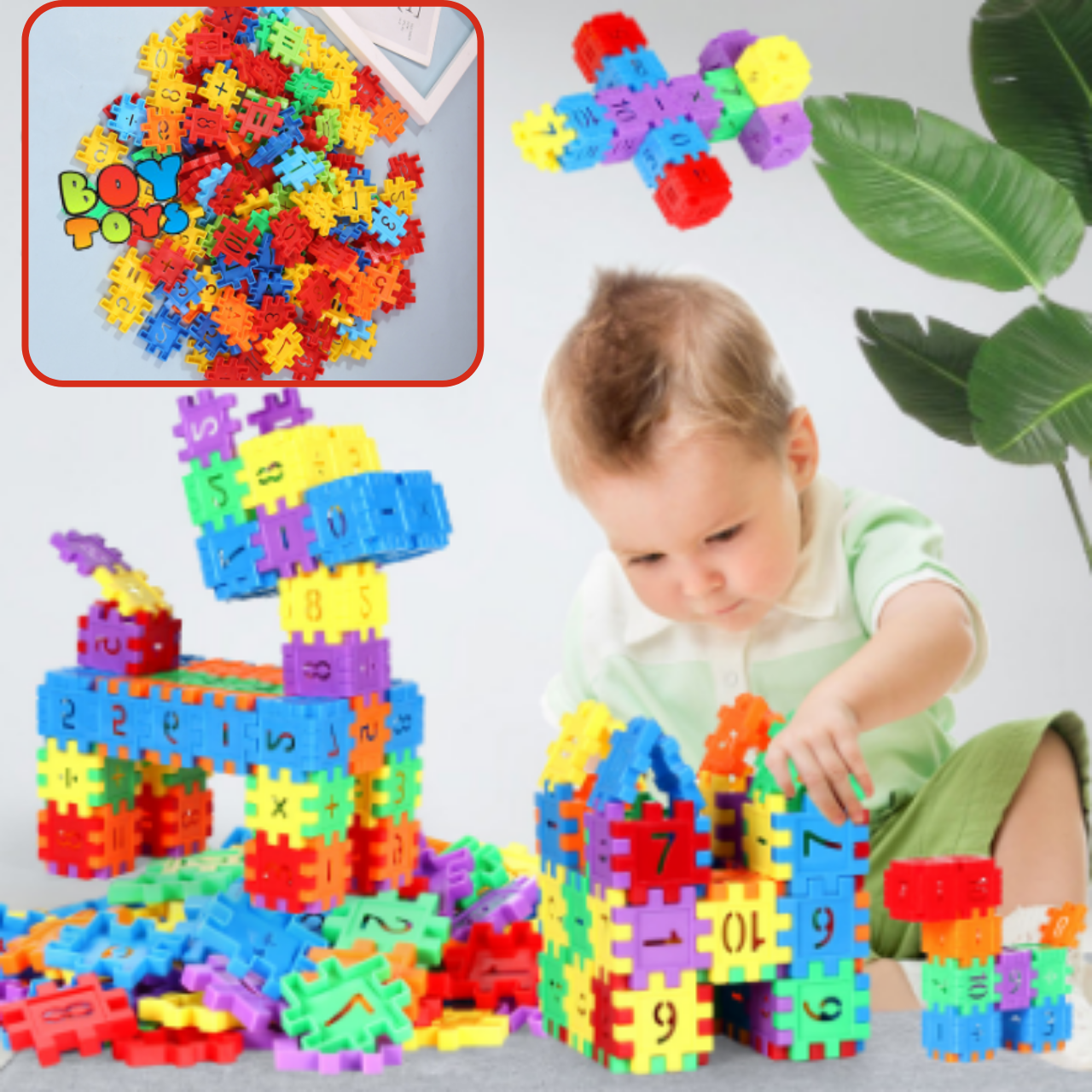 Bộ đồ chơi 50 khối nhựa xây dựng Building block thú vị để bé chơi vui vẻ