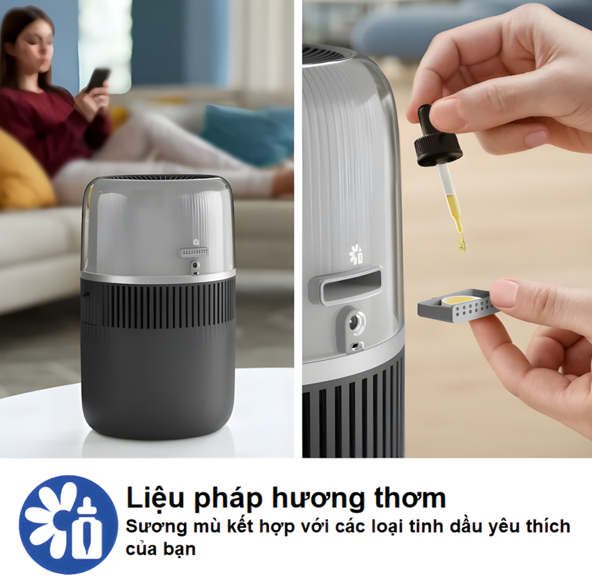 [ HÀNG CHÍNH HÃNG ] Máy tạo độ ẩm (NanoCloud), tích hợp tạo hương tinh dầu, thương hiệu Hà Lan cao cấp Philips - HU5710