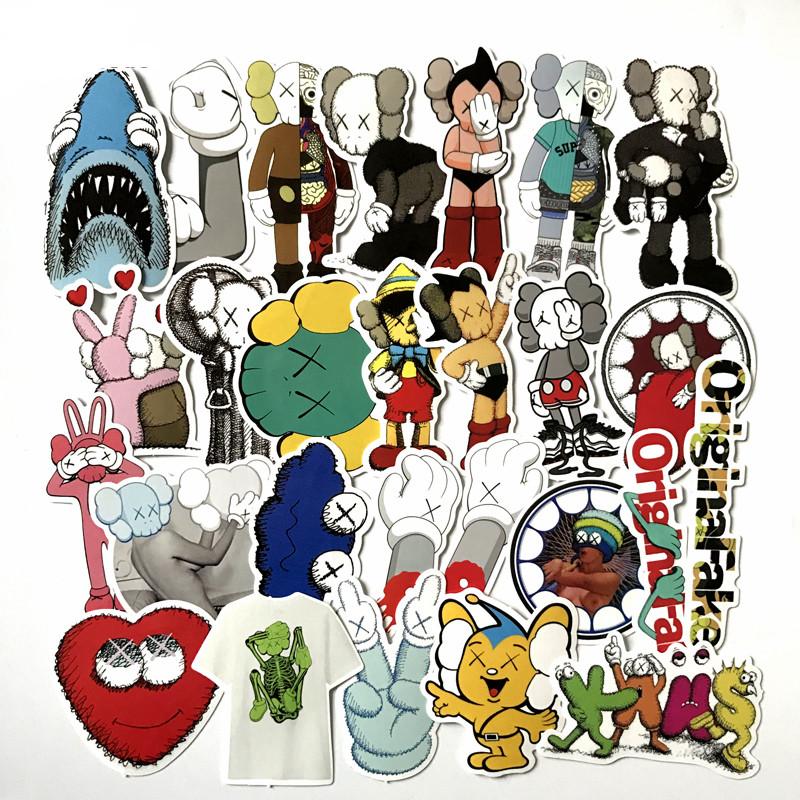 Sesame Street & Kaws Stickers set 30 ảnh có ép lụa "Giao mẫu ngẫu nhiên"
