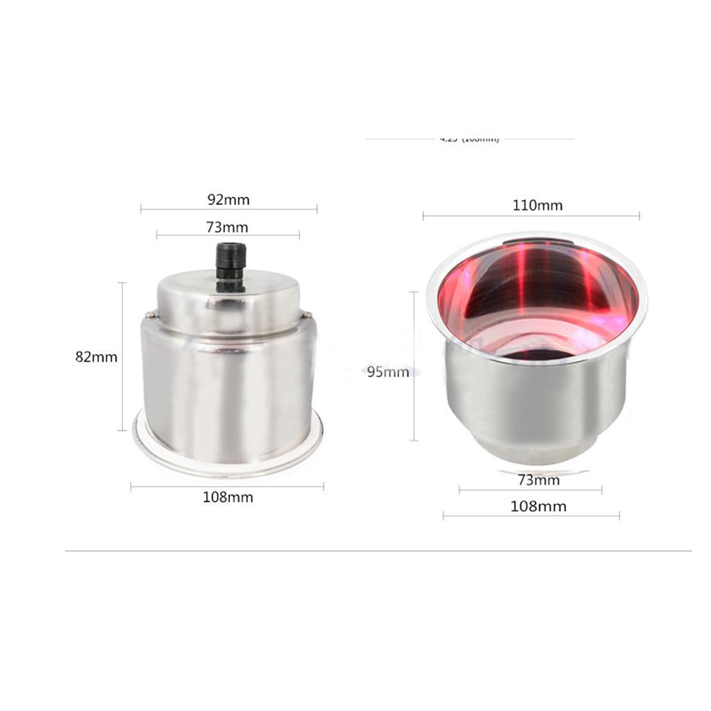 2x Stainless Steel 3 LED Cup Drink Holder Marine Boat Car Truck Camper Light