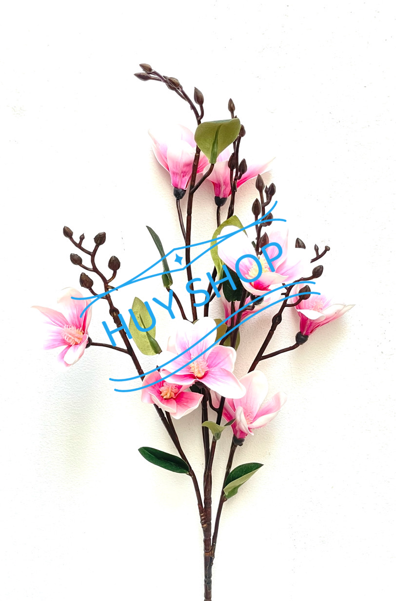 Hoa giả trang trí - Cành hoa Ngọc Lan Plastic 5 nhánh