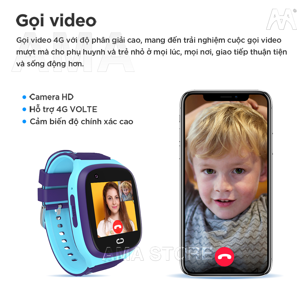 Đồng hồ Thông minh Trẻ em Gọi Video Call 4G, GPS, Wifi Chống nước Định vị Chính xác AMA Watch LT31 - Hàng nhập khẩu