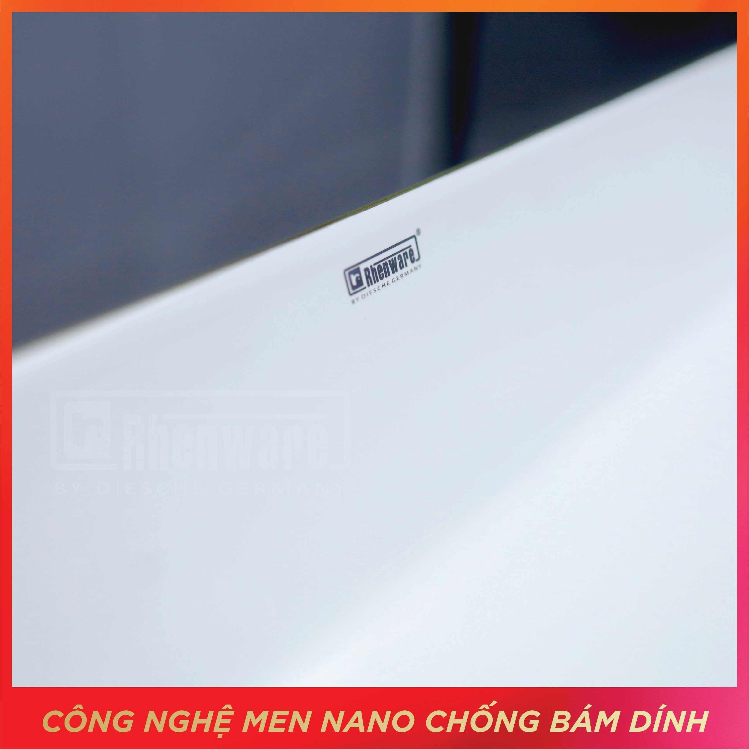 CHẬU LAVABO CHỮ NHẬT TRẮNG VIỀN VÀNG , NHẬP KHẨU CAO CẤP CHÍNH HÃNG RHENWARE RL-266145G
