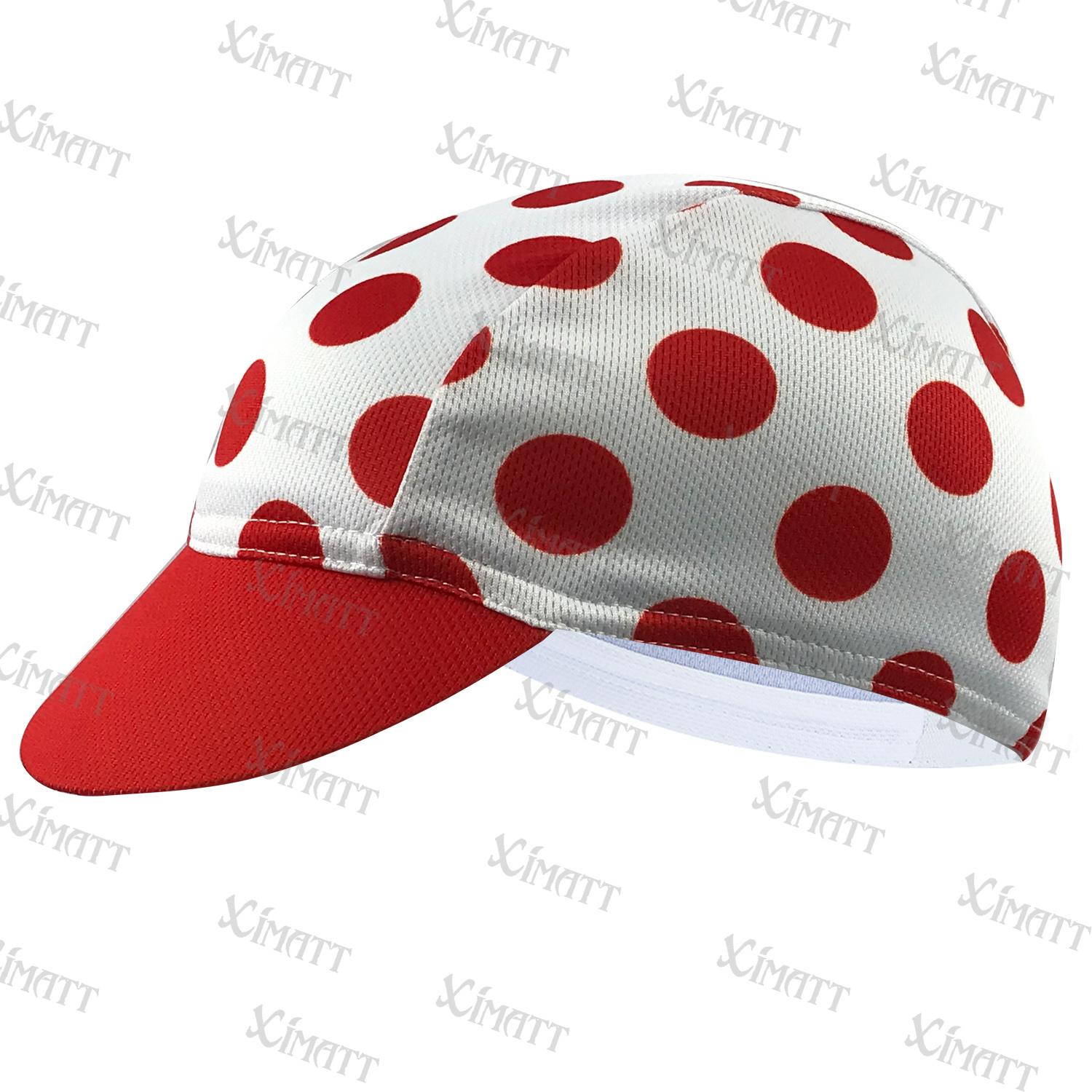 XIMATT MỚI POLYESTER/FLEECE BIKE CIRCRING MAPS Mùa đông và mùa hè màu trắng đỏ chấm Thể thao Mũ xe đạp đàn hồi Color: 02 Thick