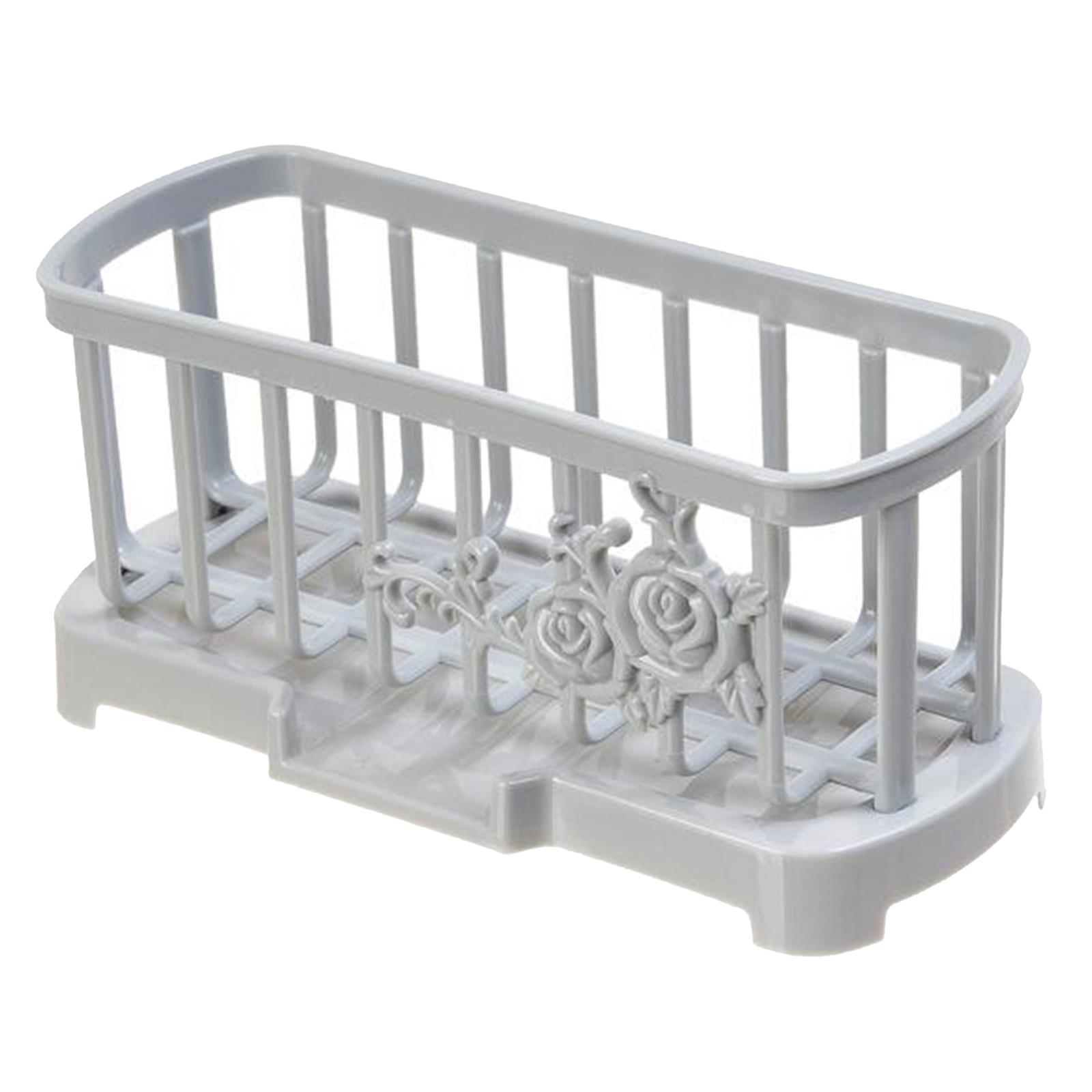 Kitchen Sink Caddy Sponge Holder Soap Caddy Organizer Basket Gray