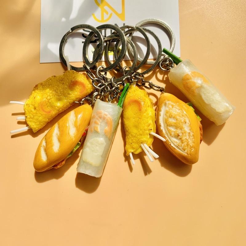 Móc khóa bánh mì Việt Nam Keychain Handmade 100% chất liệu bằng đất sét