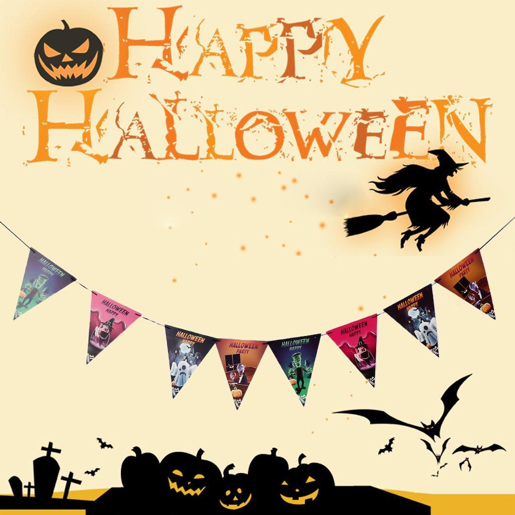 Halloween Party Bunting Banner Pennant Garland Party Hanging Decoration