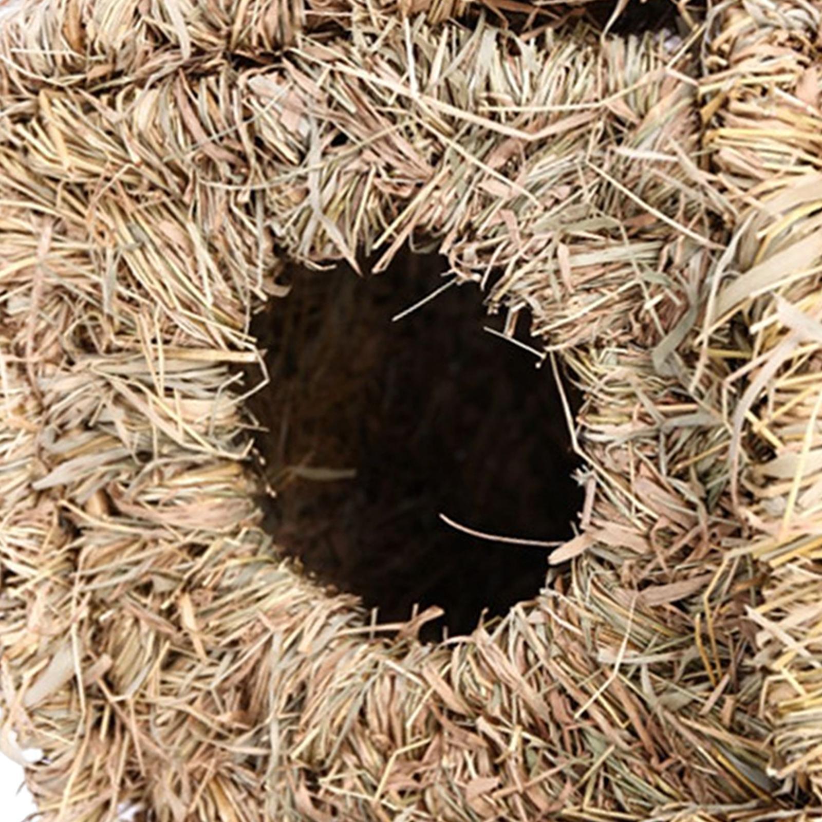 Hand Woven Small Animals Cage Nest Chewing Foldable Nesting Hideaway Sleeping Mat Nest Bed for Chinchilla Small Animals Squirrel Bunny Sleep