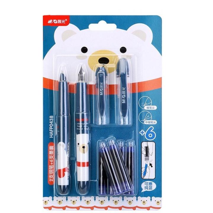 Bộ sản phẩm 2 bút máy + 6 ống mực M&G-HAFP0438