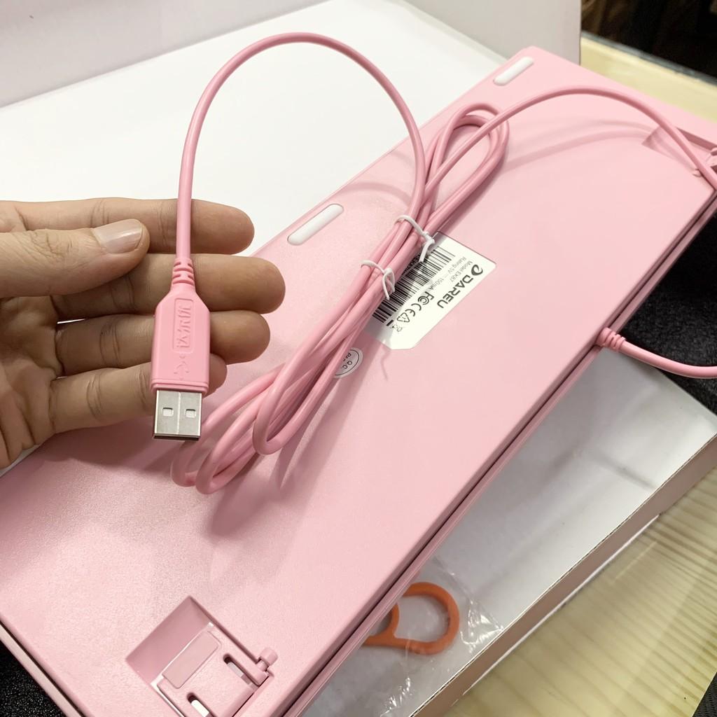Bàn phím cơ Gaming DAREU EK87 Pink - Hồng Hàng Chính Hãng