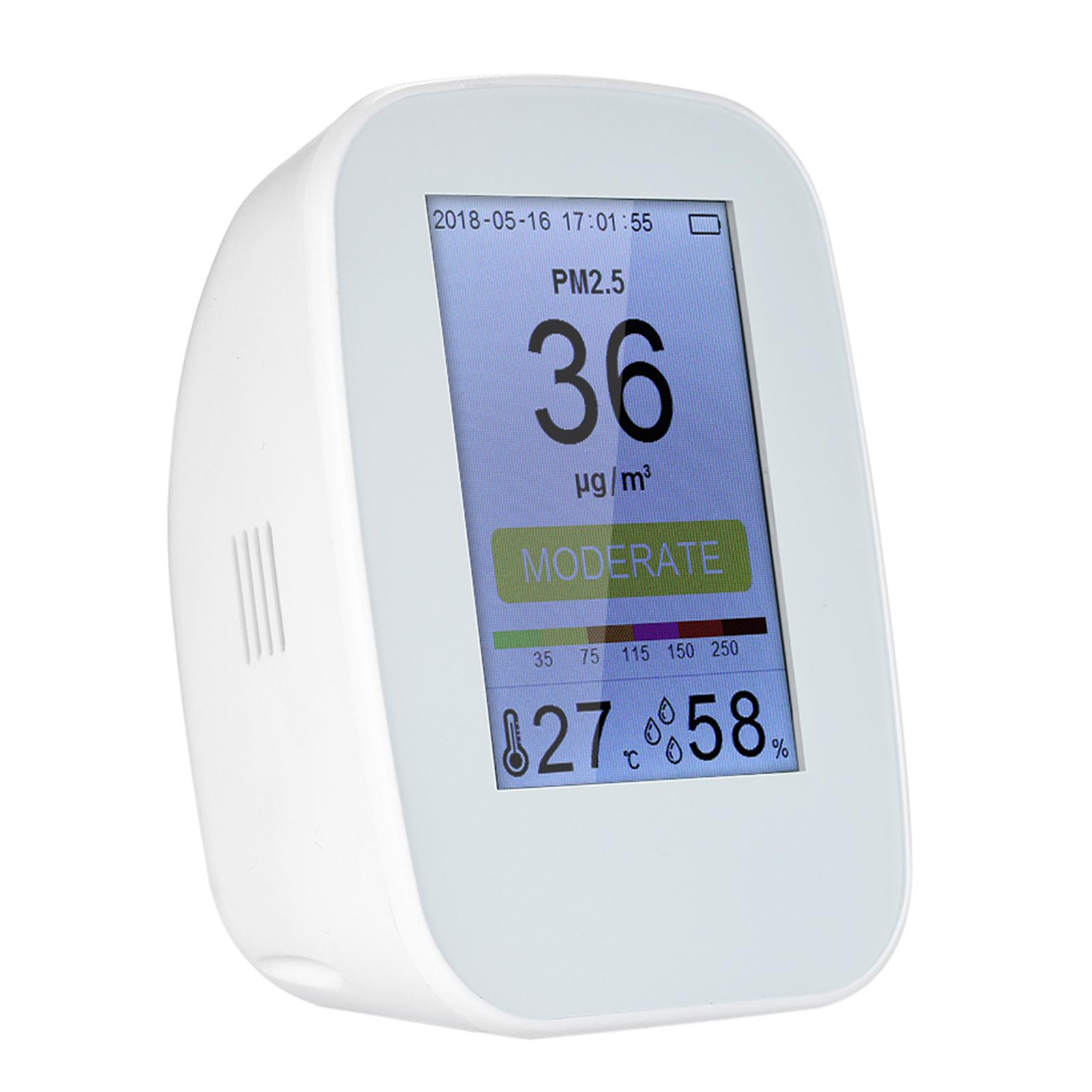 Portable Air Quality Detector Indoor/Outdoor Digital PM2.5 Formaldehyde Gas Monitor LCD HCHO & TVOC Tester Instrument Meter Air Analyzers with Rechargeable Battery