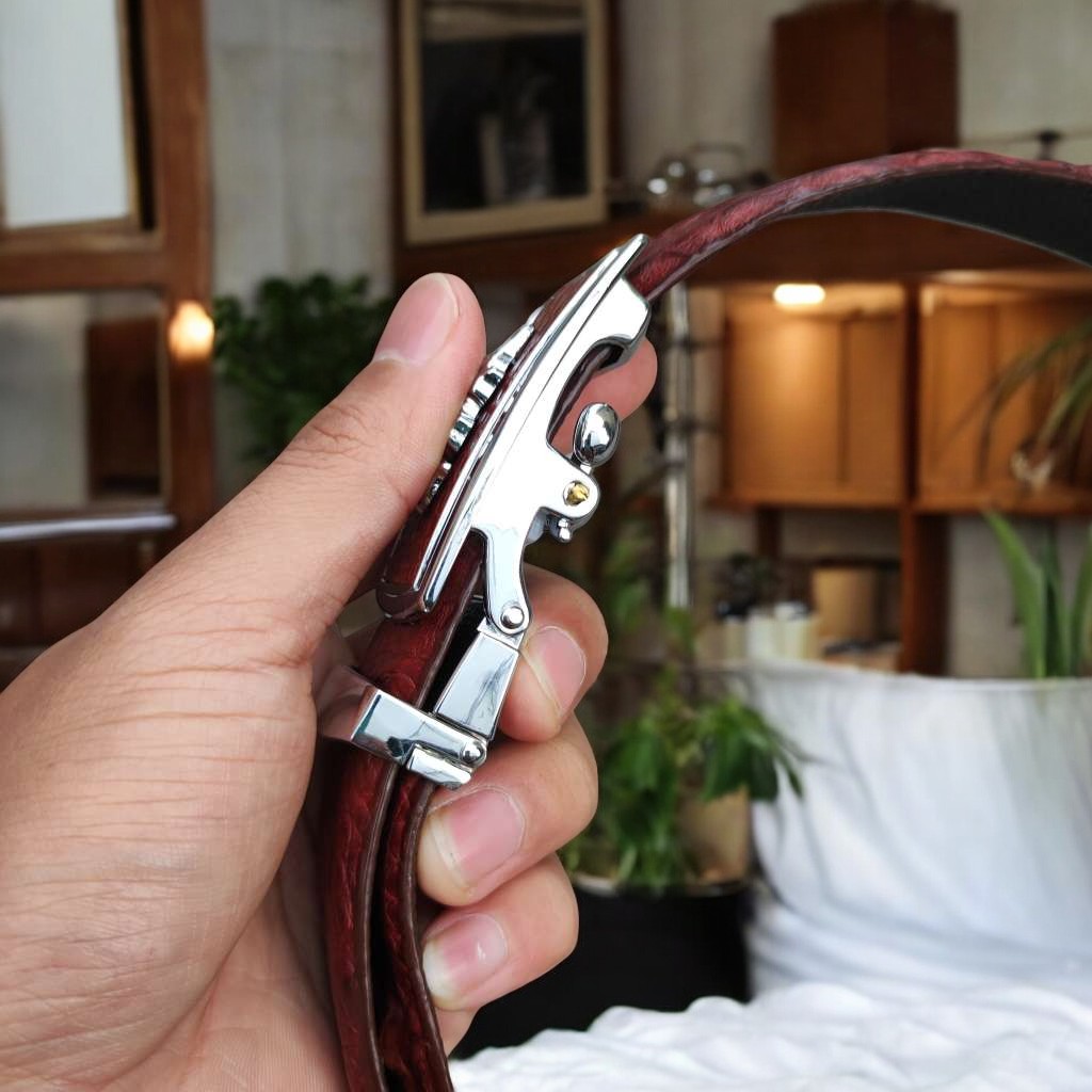 Thắt Lưng Da Cá Sấu. Gù Cá Sấu Đẹp Sang Chảnh TS119B (mặt trắng)