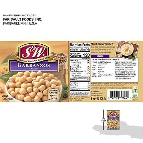 Đậu cự gà đóng lon Garbanzos hiệu S&amp;W Garbanzos Chick Peas 439g