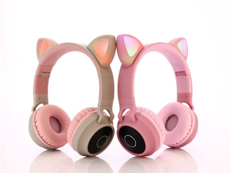 Tai nghe Bluetooth tai mèo HQ_BT-28C đáng yêu có mic đàm thoại cao cấp, tai nghe mèo có đèn phát sáng cute tai nghe tai mèo thời trang, đáng yêu có thể sử dụng khi chơi các tựa game online