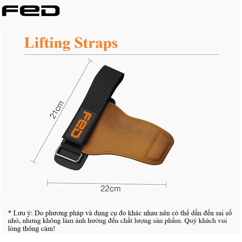 Găng tay tập gym, dây kéo lưng Lifting Straps FED-YD-02 -(1 đôi)